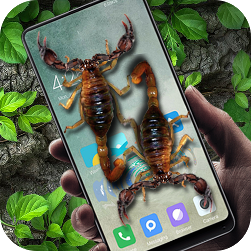 Scorpion in phone prank logo