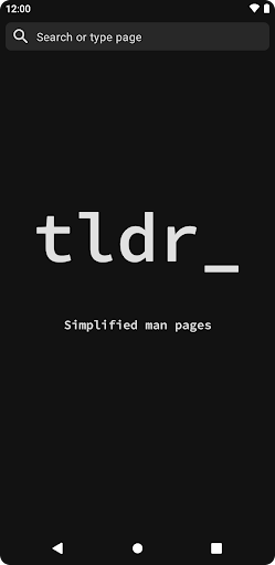Android application tldr screenshort