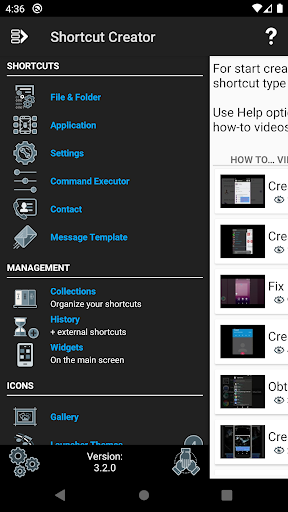 Android application Shortcut Creator screenshort