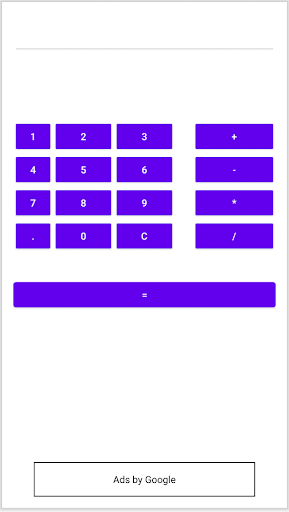 Android application Basic Calculator screenshort