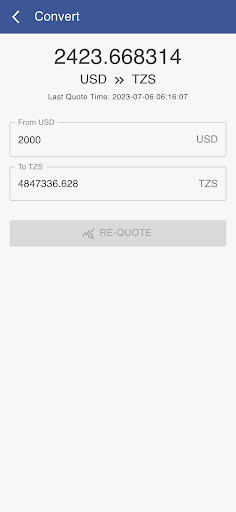 USD to TZS Screen 3