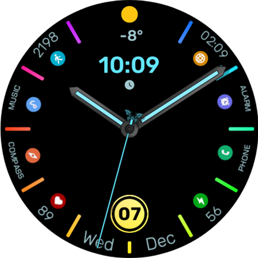 WFP 305 Butterfly watch face screenshot 46