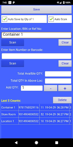 Stocktake App Screen 2