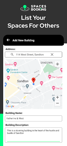 Android application SpacesBooking screenshort
