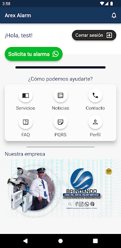 Arex Alarm Screen 2