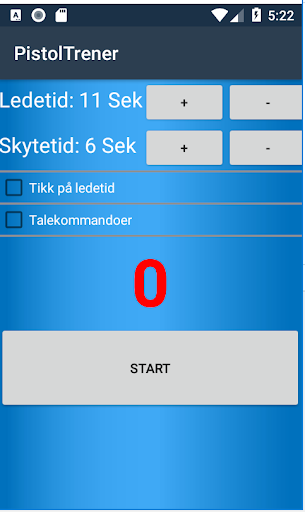 Android application PistolTrener screenshort