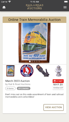 Android application Rail and Road Auctions screenshort