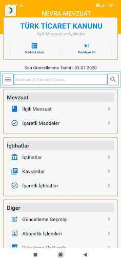 Android application Türk Ticaret Kanunu screenshort