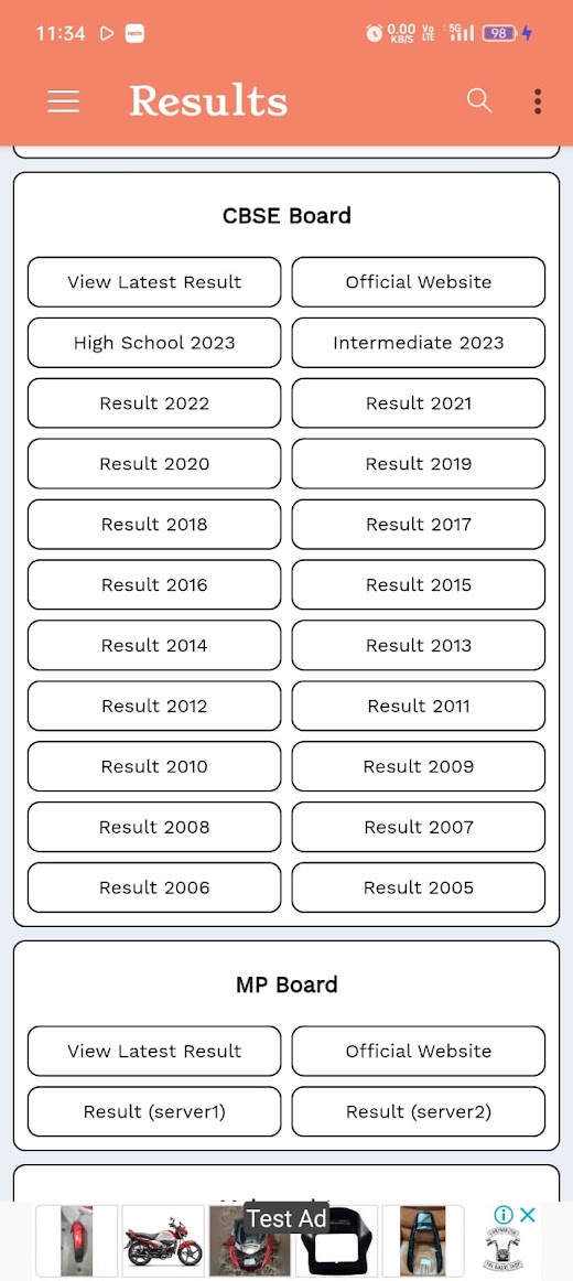 Android application All Results Check (Any Year) screenshot