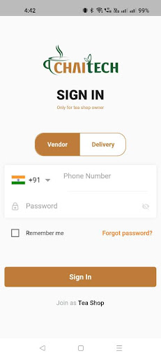 Android application ChaiTech Shop screenshort