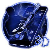 Neon Skull Guitar 3D Theme icon