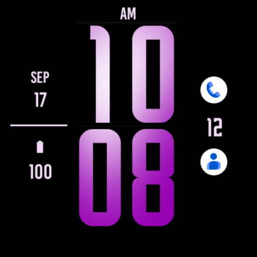 Soft Purple XL Watch Face screenshot 3