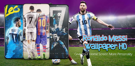 Ronaldo & Messi 4K Wallpaper  Parede de futebol, Fotos do messi