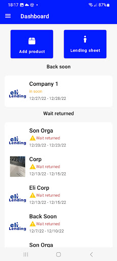 Android application EliLending screenshort
