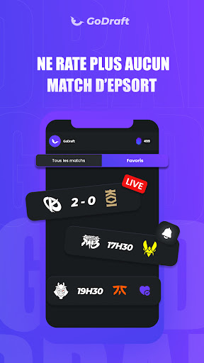 Android application GoDraft - Esport Social screenshort