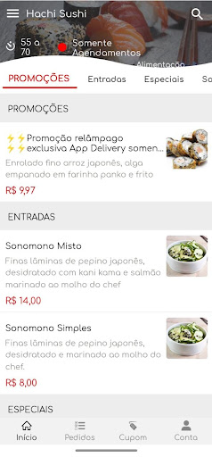 Hachi Sushi Delivery Screen 2