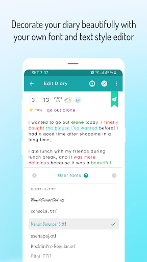 Screenshot of POPdiary+ : diary, journal
