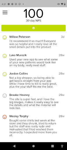 Android application Delighted screenshort