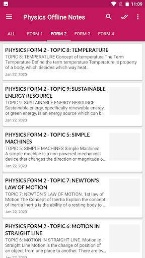 Physics Notes Form one to Form four Offline