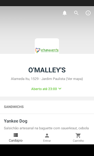 Android application O'MALLEY'S screenshort