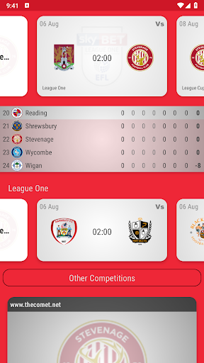 Android application Stevenage FC Fan App screenshort