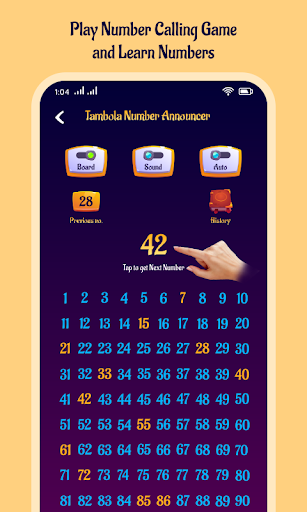 Android application Tambola Number Announcer screenshort