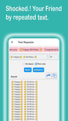 Android application Text Repeater - Love 3K screenshort