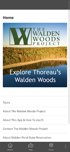 Android application Walden Pond and Woods Guide screenshort