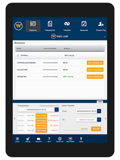 Webster Web-Link® (Tablet) Screen 2