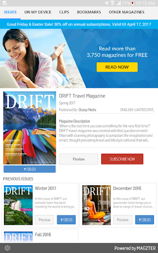 Android application DRIFT Travel Magazine screenshort