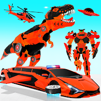 Police Limo Dino Robot Helicopter Car Robot Games