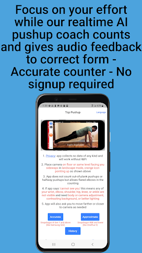Android application Top Pushup: AI Push Up Counter screenshort