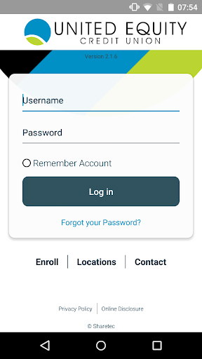 Android application United Equity Credit Union screenshort