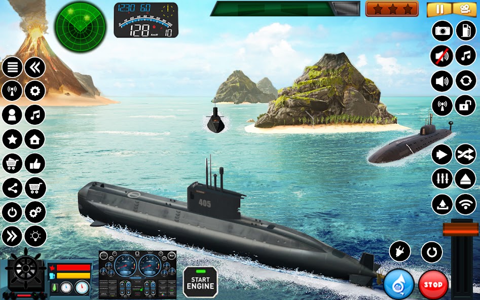 Submarine Navy Warships battle banner