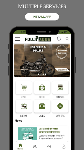 Android application Fouji Adda screenshort