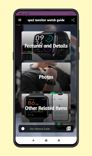 Android application spo2 monitor watch guide screenshort