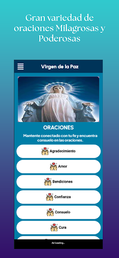 Android application Oraciones Virgen de la Paz screenshort