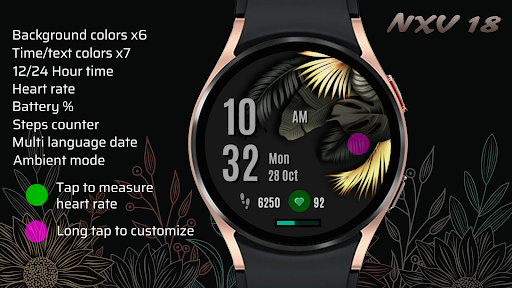 Luxury Floral watch face NXV18 screenshot 2