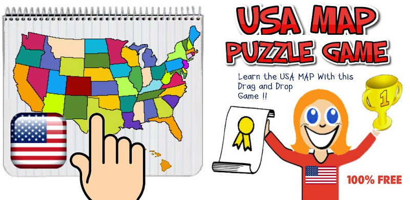 USA MAP 50 States Puzzle Game