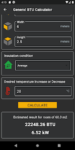 Captura 21 BTU Calculator Lite - AC android