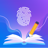 Diary with fingerprint lock icon