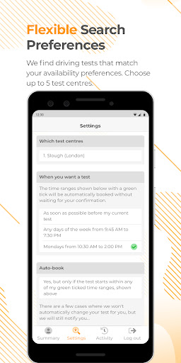 Driving Test Cancellations App Screen 2
