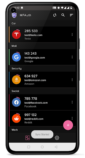 Android application MFAuth -Fast 2FA Authenticator screenshort