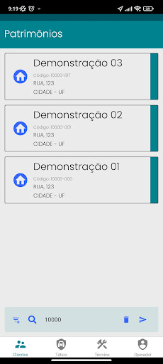 Android application Iris Operacional screenshort