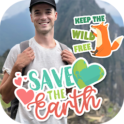「拯救地球貼紙」圖示圖片
