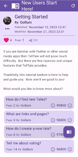 TellTale: Creative writing Screen 3