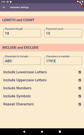 Screenshot of Secure Password Generator