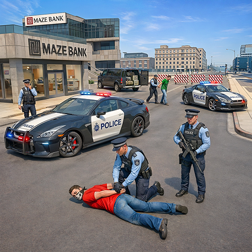 Logo police chase driving simulator