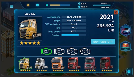 Virtual Truck Manager 2 Tycoon trucking company Screenshot