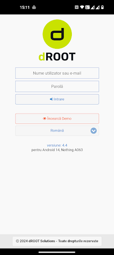 Android application dROOT screenshort
